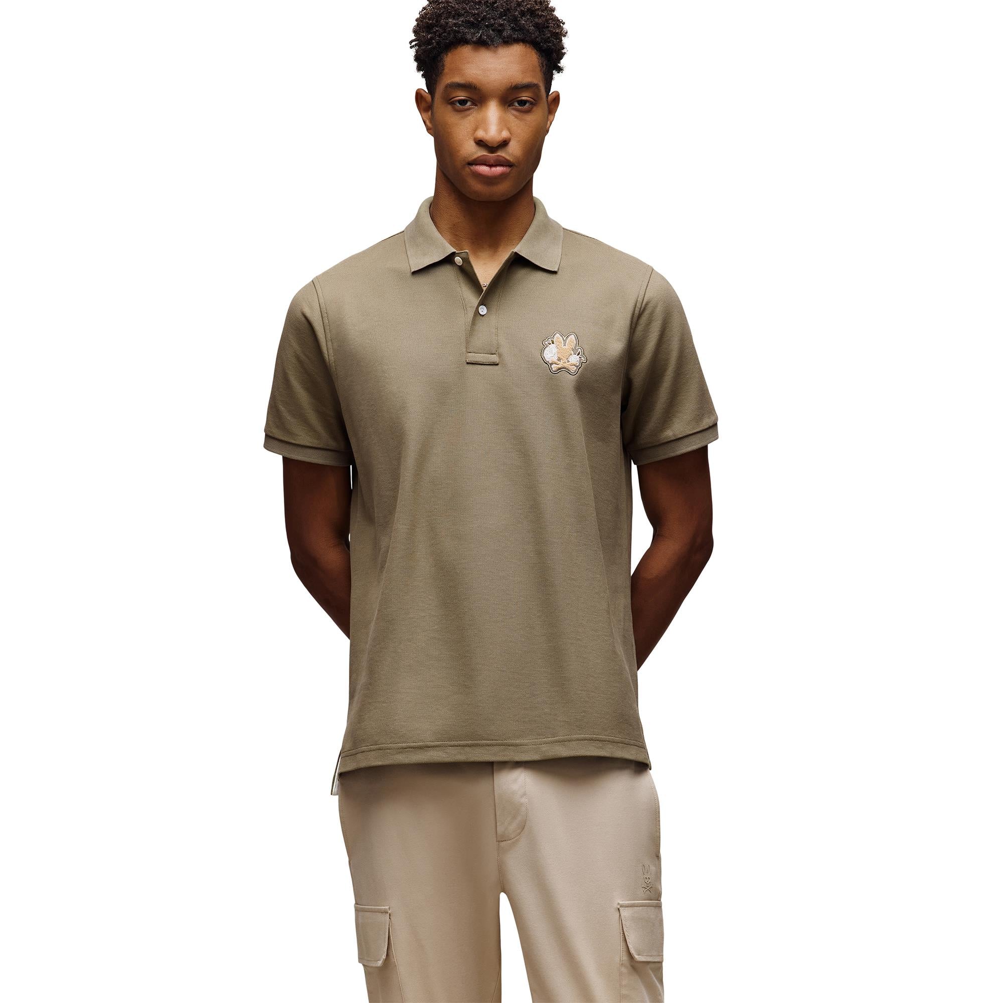 Psycho Bunny Auguste Pique Mens Polo Shirt Dusky Green